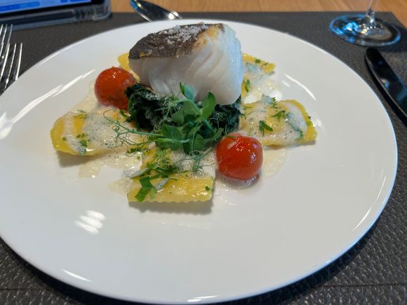 Cod with Salmon Ravioli 