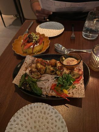 Kebab and rice course from the dinner menu. I did not take a photos of our greens and spreads course which was probably the highlight.