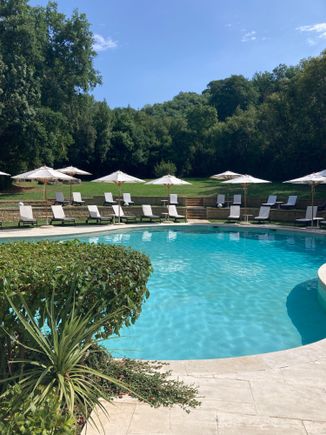 Regular swimming pool with deep end.