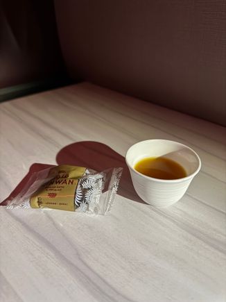 Arabic Coffee and Dates post take-off, crew offered multiple rounds.