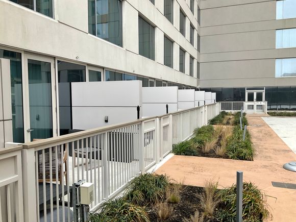These are the "Pool terrace" rooms with their own outdoor patio and direct pool access