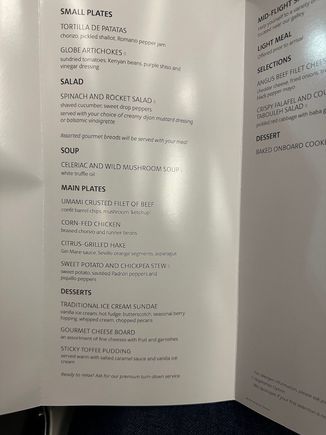 Meals on offer.