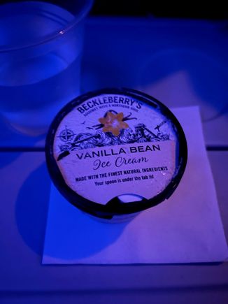 Mid-flight snack - Ice cream