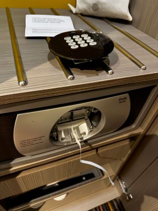 Broken safe, left like this by the technician 