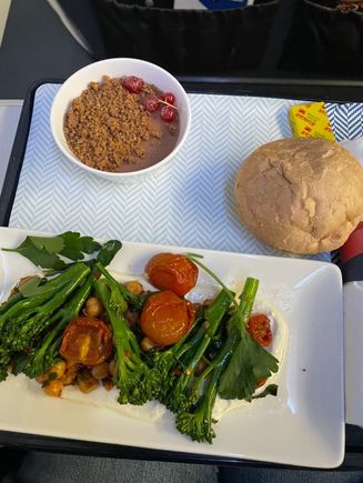 Broccoli and chickpea salad, had quite a kick to it. 