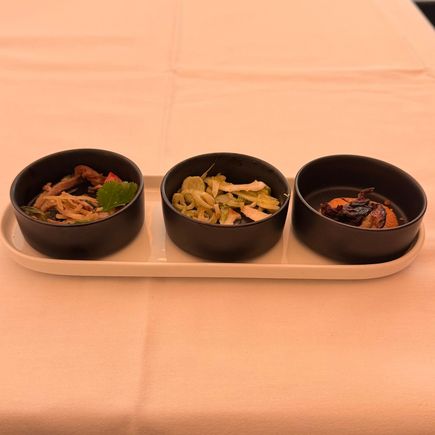 Amuse - Beef Salad / Lobster (sorry I ate the pieces before taking the pic) / Something with Porcini mushroom

All three were outright bad.