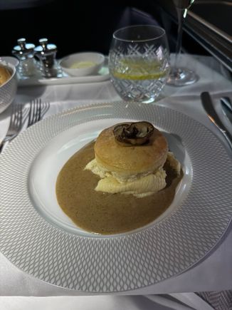 Soufflé starter - really excellent. Was worried it would be over cooked, but it was perfectly done.