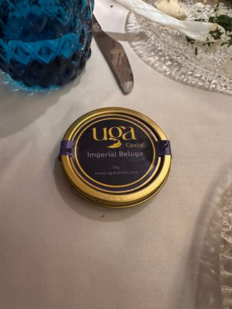 The caviar served