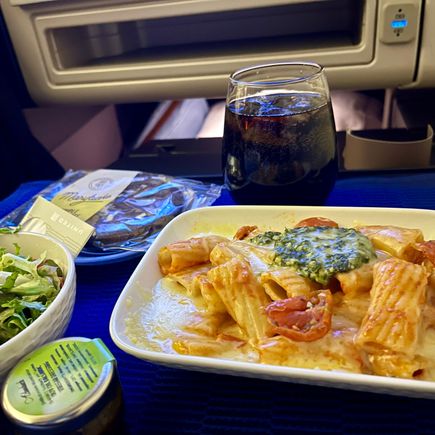 Pasta arrival meal