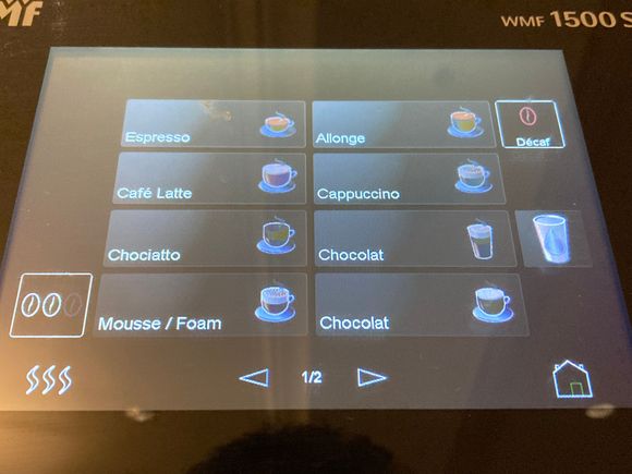 Coffee choices, décaf possible