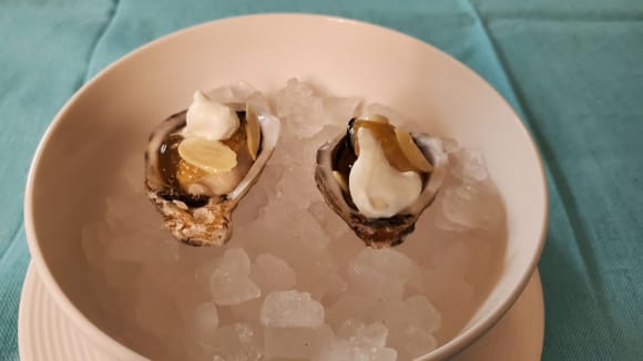 Oyster, Salted Pear, Habanada, Horseradish & Almond