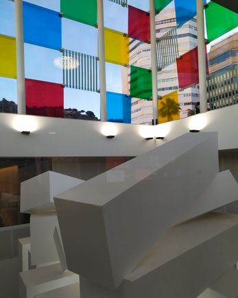 Interior of the bizarre Pompidou building 