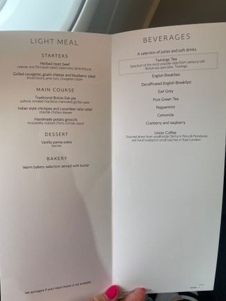 Light meal BA285