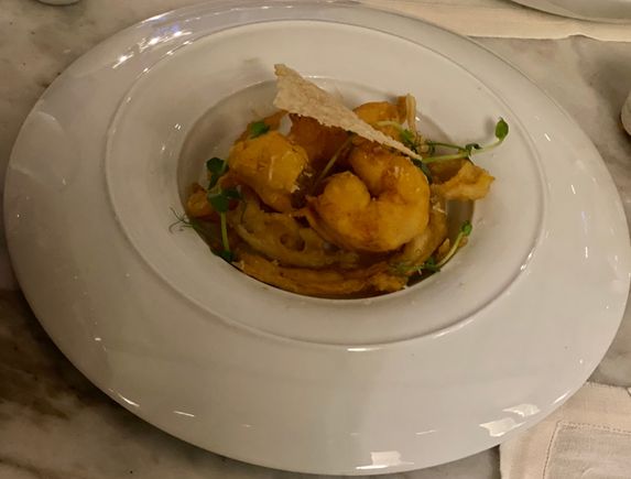 Fritters - prawn , soft shell crab and whitebait  with parmesan 
