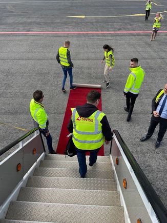 I happened to be literally the first revenue pax on this inaugural flight, with a rolled out red carpet and everything