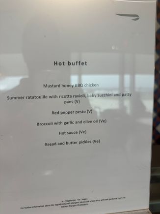 Buffet menu 