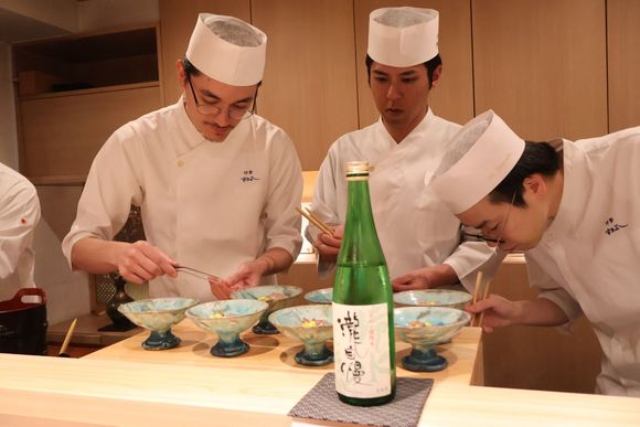 The chefs at work