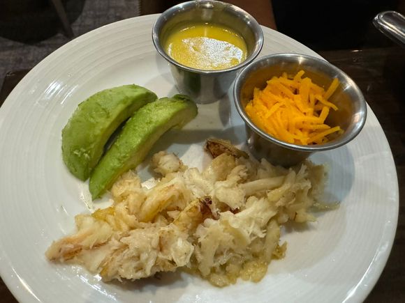 Eggless Crab omelets with avocado at HR San Francisco Airport was excellent too.  Server even allowed us to pick out additional food from their buffet.