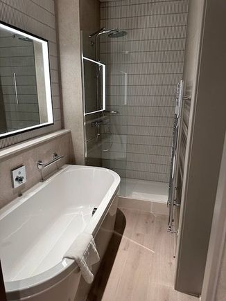Shower and bath.