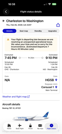 The arrival gate for N61101 at IAD.