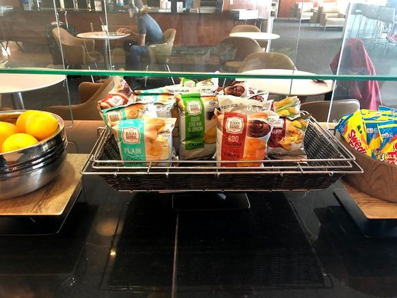 Some snacks available at the Denver United Club