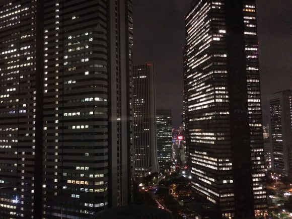 Hilton Tokyo Shinjuku. This pic is NOT in black and white. But it looks like it. 