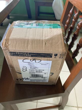 Arrived safely and looking like it had a special place in the UPS sleigh. I announced it's arrival and mini ahopkins767 was summoned to do the opening. 