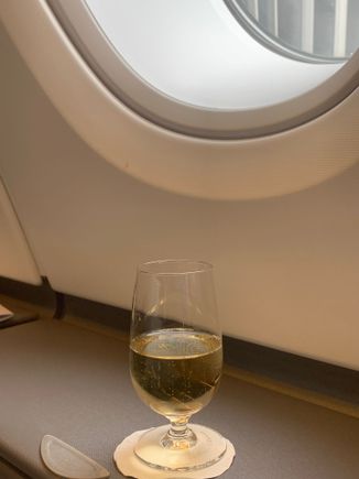 The Welcome Aboard Champagne. They may have had water and orange juice but they were of no interest to me 