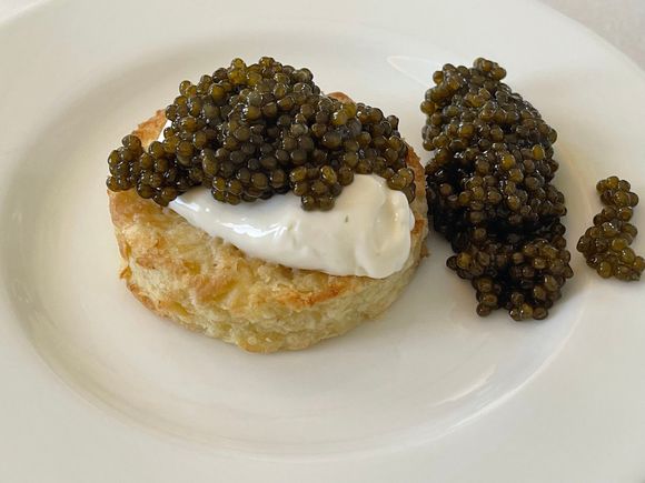 "Bavarian style caviar service" - I have no idea if this is authentic or not, but it was a nice change!