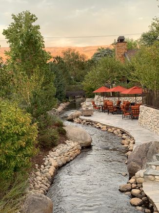 The hotel creek looking east. It was nice to sit on the balcony at dusk and listen to the creek and watch the sky change colors. 