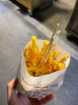 Fried enoki mushroom nightcap