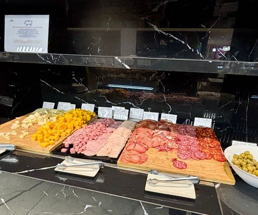 Selection of meat and cheese 