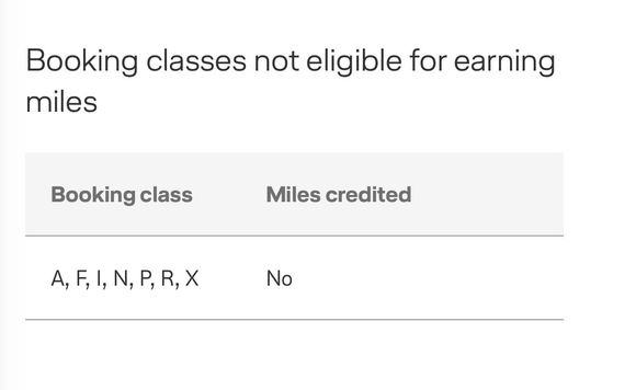 TAP excluded booking classes