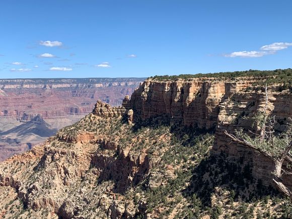 Looking back at Taki Point and the Kaibob Trail from the Rim Trail