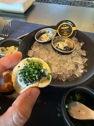 Caviar service; decent caviar