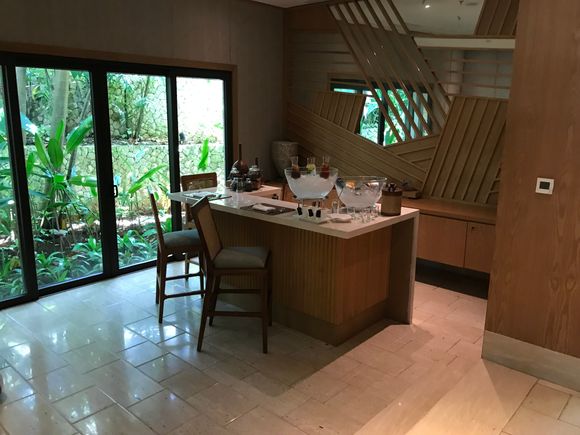 Separate Bar Area with All-Day Water and Juices
