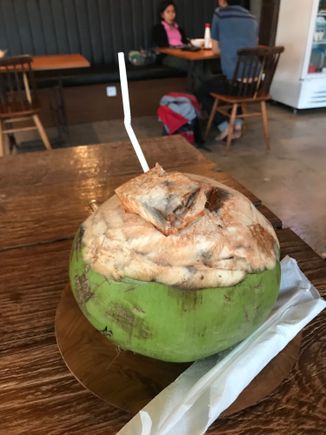 Unlike the original, they not only sell coffee but coconuts at a very reasonable price of 15,000 IDR (approx. USD 0.95).