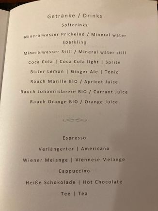 Always available are these drinks 