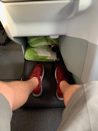 Leg room...not the best for long legs in a lie flat.