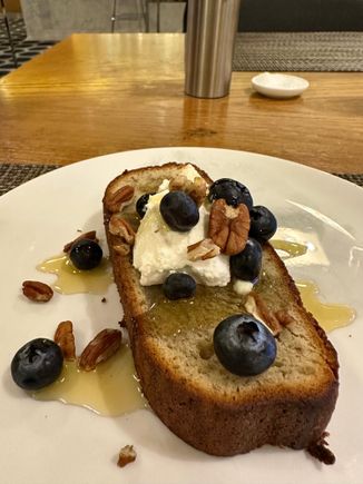 Banana Bread. I’m not a sweets-for-breakfast kinda guy but this was excellent. 