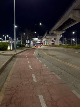 The pavement isn’t very smooth so you might just be walking on the asphalt. 