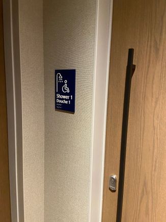 There are two shower rooms. I felt weird taking a picture of the bathroom but it’s very nice… full marble and excellent hand soap.


