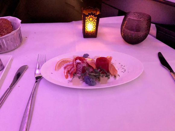 Beetroot infused salmon gravlax
