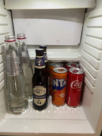 Minibar with complimentary soft drinks
