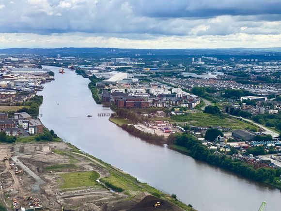 Approach over the Clyde to Glasgow Airport