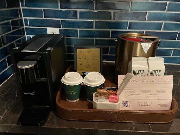 coffee set up on wet bar