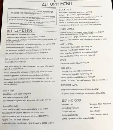 Full menu