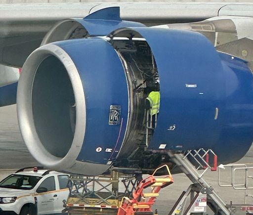 Not a good look when the mechanics are in the engine.