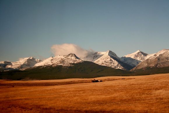 Leaving the Rocky Mountains on the train