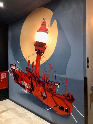 A nice local homage to the Solent and the Calshot Spit lightship